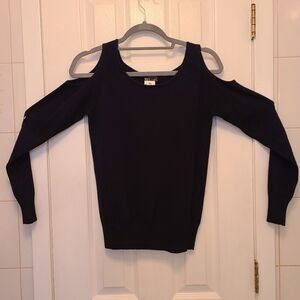 Wet Seal Brand Ladies Black Long Sleeve Cold Shoulder Sweater Size M  Brand New!